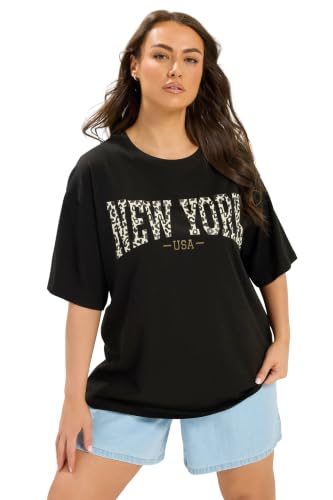Image of Yours Curve 'New York' Leopard T-Shirt - Women's - Plus Size Curve
