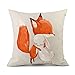 Produktbild Vioaplem Süßes Fuchs und Kaninchen Gedruckt Kissenbezug Kissenhüllen Baumwolle Leinen Wurfkissenbezug zum Couch Sofa Schlafzimmer Zuhause 45x45 cm