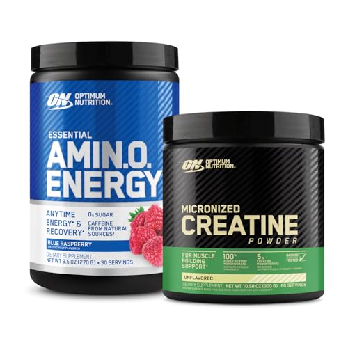Image of Optimum Nutrition Amino Energy - Pre Workout with Green Tea, BCAA, Amino Acids & Micronized Creatine Monohydrate Powder, Unflavored, Keto Friendly, 60 Serving