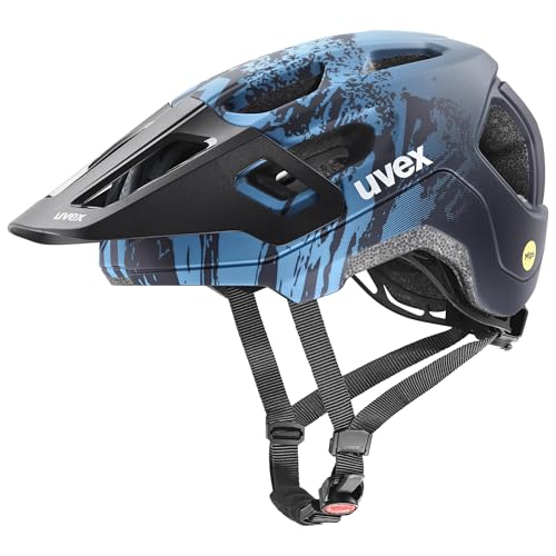 uvex react jr. MIPS - leichter Fahrradhelm für Kinder - individuelle Größenanpassung - MIPS-Sysytem - azure-deep space matt - 52-56 cm