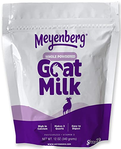 Meyenberg Whole Powdered Goat Milk, 12 Ounce, Resealable Pouch, Gluten Free, Vitamin D (Pack of 3)