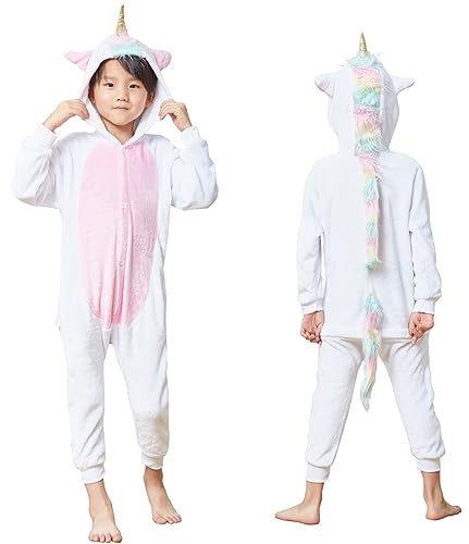 HQFURS Kids Unisex Unicorn Costume Animal Onesie Pajamas Halloween Christmas Gifts 10t