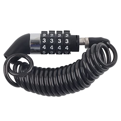 Candado de cable para casco Contraseña de 4 dígitos Reemplazo multifuncional antirrobo para bicicleta motocicleta