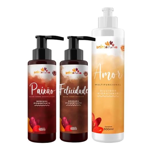 Kit Beleza Ruiva Tonalizante Felicidade, Paixão e Diluidor Amor - 300ml
