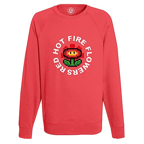 Sweat Shirt Homme Red Hot Fire Flowers idéal pour vos soirées de jeux vidéo rétro gaming