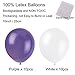 ZERODECO Birthday Decoration Set - Happy Birthday Banner, 4 Paper Fans, 6 Paper Pom Poms, 10 Hanging Swirls, 20 Balloons - Purple, Lavender, White