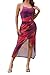 Summer Dresses for Women Fashion Tie Dye Sexy Halter Bodycon Maxi Dresses Sleeveless Bottom Split Compression Dress Purple Large