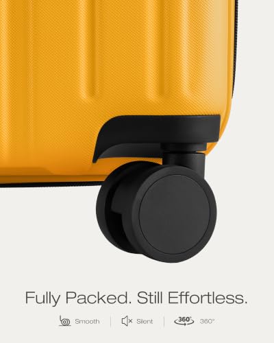 Image of Coolife Luggage, Lightweight and Durable Hardshell, 20 in, Yellow