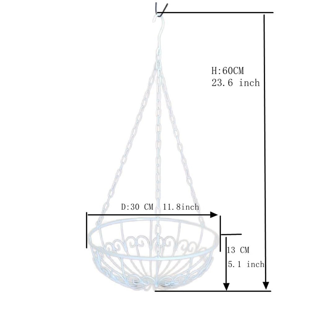 Fioriera sospesa, vaso da parete in ferro bianco, decorazione per la casa in stile nordico, diametro 30 cm, per patio