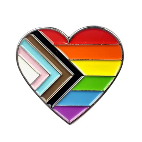 Broche LGBT Gay Pride en émail coloré en forme de cœur en cuivre