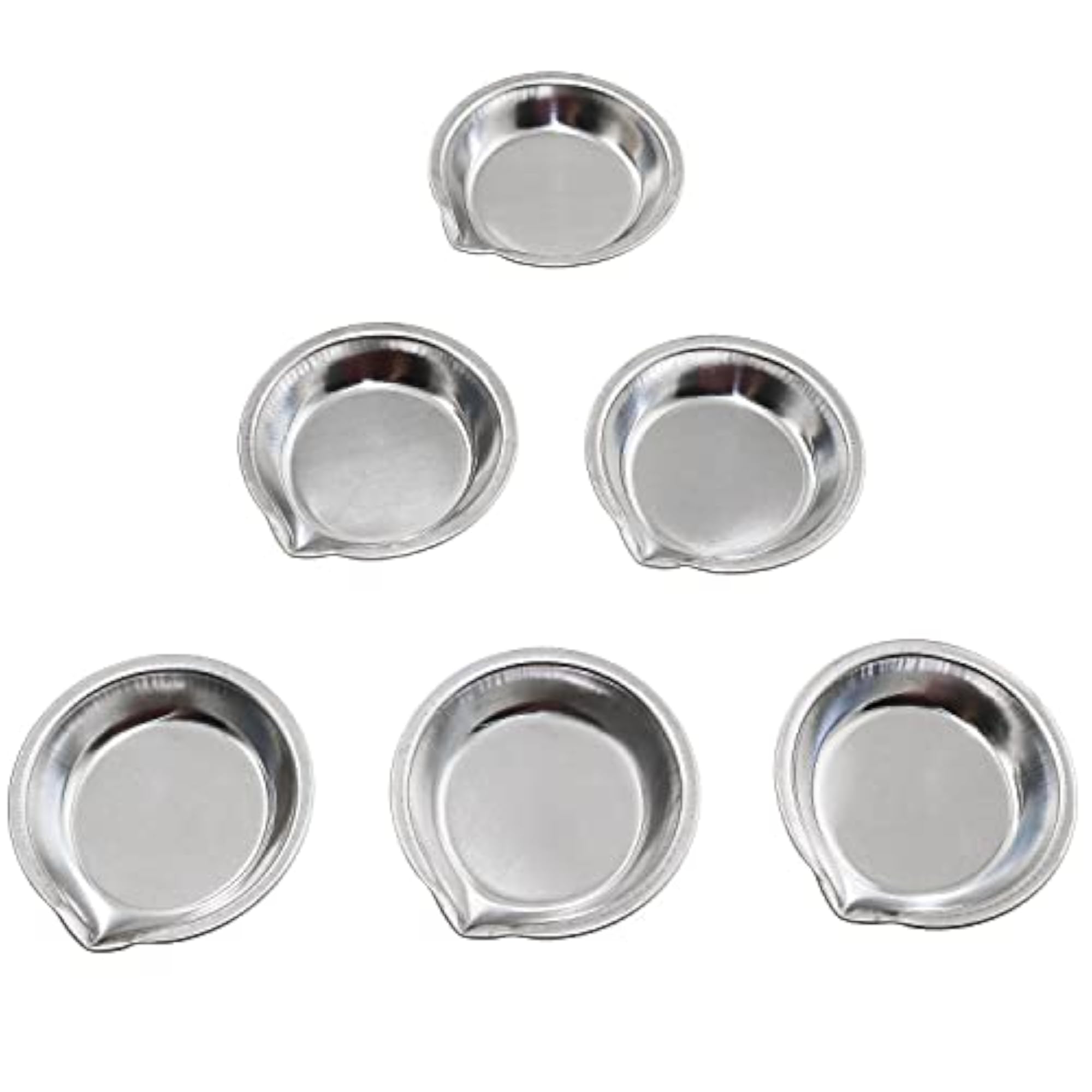 Makeup Palette 6PCS 5cm Stainless Steel Small Round Paint Trays