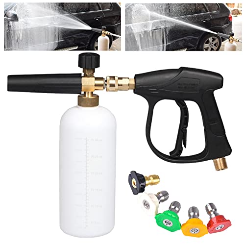Laveuse à Haute Pression Pulvérisateur de Lavage à l'eau avec Mousse et Pistolet avec 5 Buses de pulvérisation pour Le Nettoyage du Jardin de la terrasse du Plancher de la Voiture