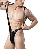 K-Men Men's Ultrathin Elastic V Style Sexy Black One Piece Underwear Underpant S