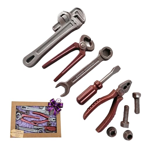 Milk Chocolate Tool Gift Set for Men | Handmade Novelty Chocolate Tools in Gift Box - Present for Birthdays Fathers Day DIY Lovers