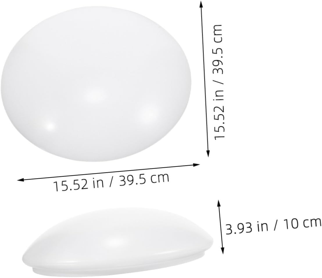 NUOBESTY Round Plastic Ceiling Light Shade Cover Replacement Dome Fixture for Home Office Balcony Easy to Install Sturdy Indoor Lighting Accessory