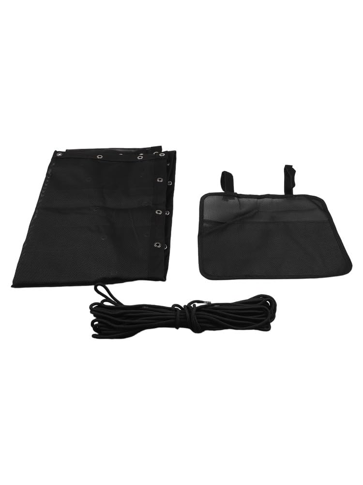 Tela de repuesto para columpio colgante de textileno, 64 x 197 x 23 cm, color negro, funda de asiento resistente a la intemperie con cuerda y bolsillo lateral para jardín y terraza