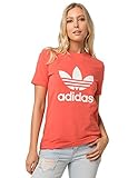 Adidas Women's Trefoil Tee, Trace Scarlet/White, M