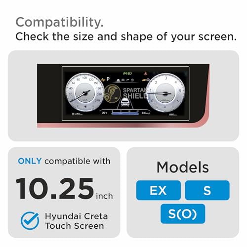 Image of Spartan Shield Screen Guard COMBO For HYUNDAI CRETA 2024 FACELIFT | 8 Inch INFOTAINMENT + 10.25 INSTRUMENT CLUSTER + AC Panel Protector | S SO Optional | Car Display Accessories [Not Tempered Glass] (10 inch Instrument Cluster)