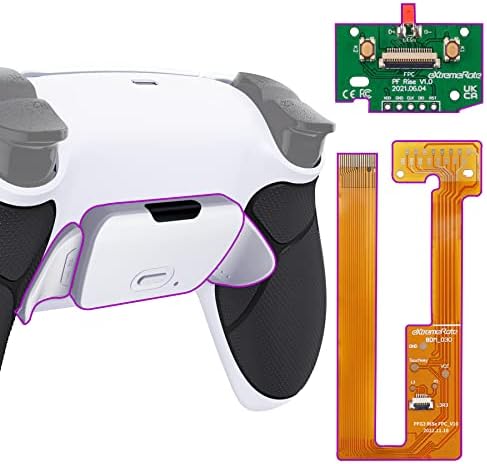 eXtremeRate Czarny Gumowany Grip Programowalny RISE 2.0 Zestaw Remap dla ps5 BDM 010 & BDM 020 Controller, Płyta Uaktualniająca & Przeprojektowana Tylna Powłoka & Powrót Przyciski dla ps5 Controller - Controller Nie jest