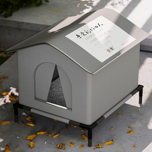 Maison pour chat avec tapis et portes protégeant du gel et de la pluie