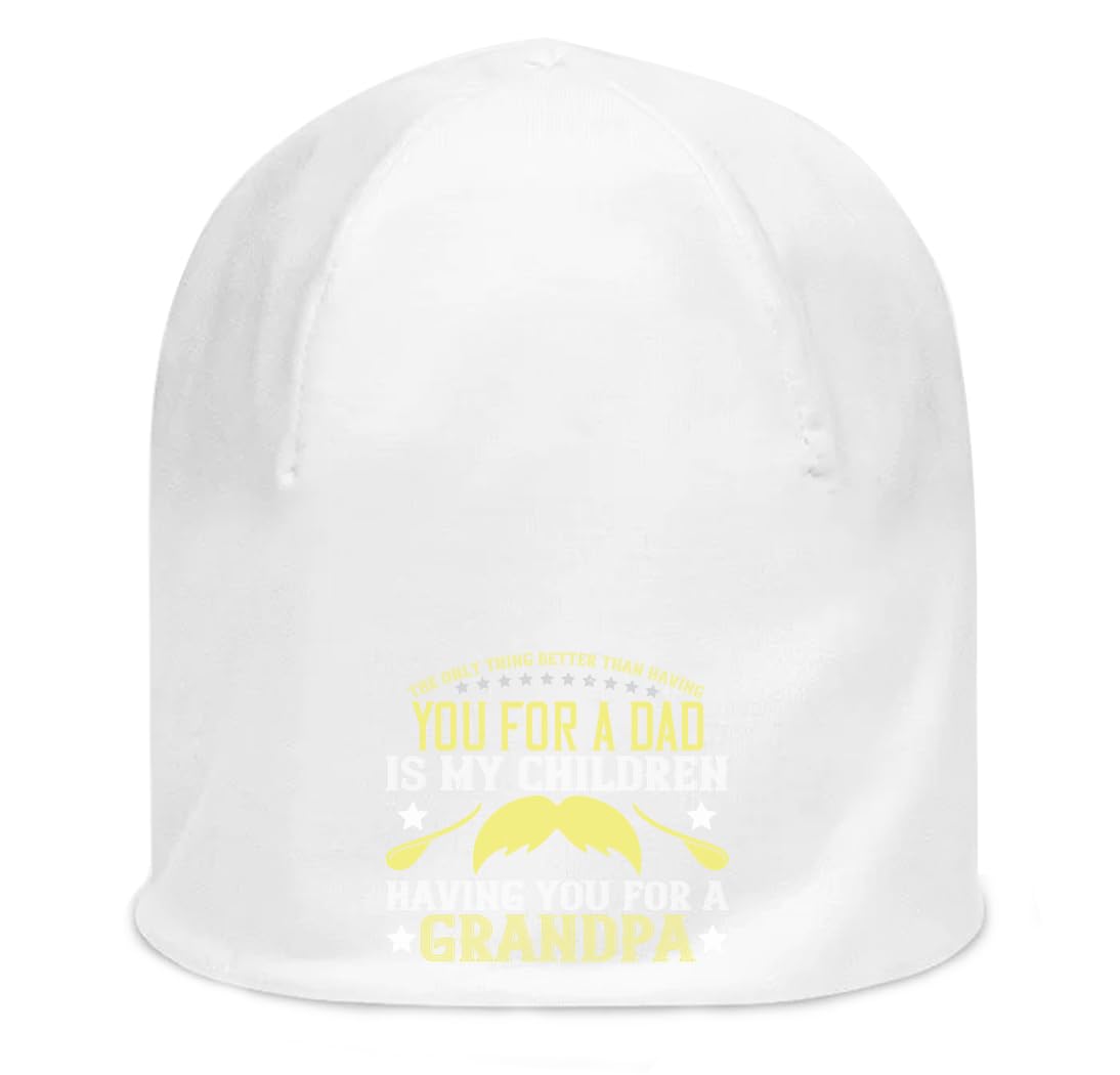 Bonnet souple blanc en coton extensible unique slogan amour grand-père - 3