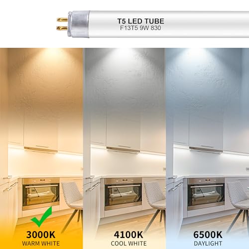 Wesome Lighting 21 Inch F13T5/WW LED Replacement Bulbs, 3000K Warm White, T5 LED 9 Watts Replace Fluorescent Bulb with LED, Replacement Tube for Counter and Cabinet Fixture, 4 Pack by Wesome Lighting - Used condition - Image 4