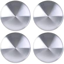 Speedway Motors Snap-On Moon Cap Wheel Cover, Premium Aluminum Construction with Natural Spun Finish, 14 Inch Wheel Cover, Snap-On Rings for Easy Installation, Pack of 4