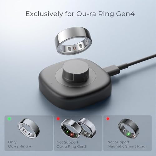 Image of Compatible with Ou-ra Ring Gen4 Charger - Size 9 - Fast and Portable Charging Dock with USB-C Cable for Ou-ra Ring 4