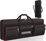 AKOZLIN 61 Key Keyboard Case Electric Piano Keyboard Bag Portable Keyboard Gig Bag 600D Oxford Cloth with Adjustable Straps and 5-Pocket for Keyboard Accessaries 103×40×13.5cm