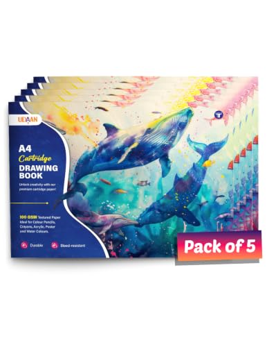 Image of WOODSNIPE Drawing for Kids | 3A Size Drawing Books | 36 White Blank Drawing Pages | Sketch Books for Drawing, Colouring and Painting | Set of 5 Art Sketchbooks