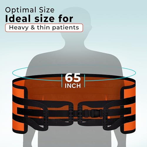 Image of OTICA Patient Lifting Belt 57x14 in with Handles & Safety Buckle (Orange)