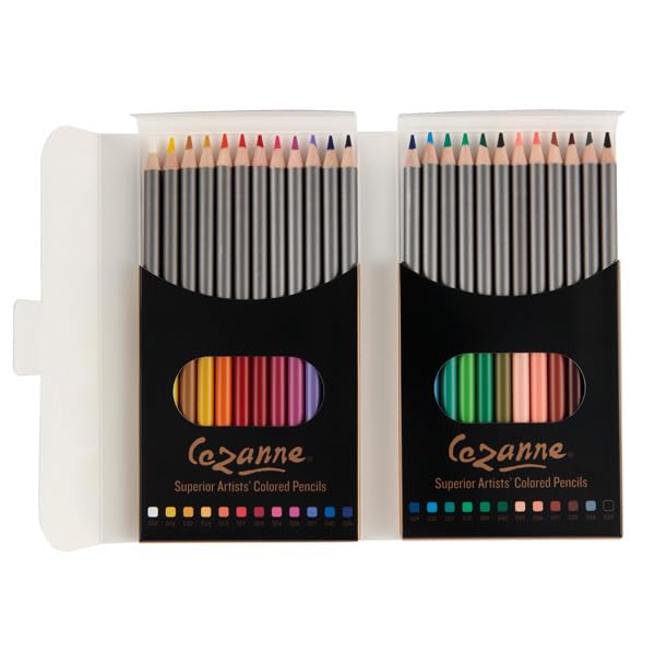Creative Mark Cezanne Premium Colored Pencils MultiColor Set of 24 - Highly-Pigmented Drawing Pencils - Coloring Pencils for Drawing, Blending, Coloring, and More