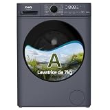 CHiQ CW07123863AX Lavatrice Slim- 7KG, Classe A, Motore BLDC 1200 RPM, Vapore e Lavaggio rapido, 15 Programmi, Design compatto (60x46,5x85cm) - Grigio moderno