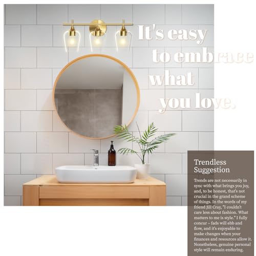 image for Hamilyeah Bathroom Vanity Light Fixture Over Mirror, Gold Bathroom Lig