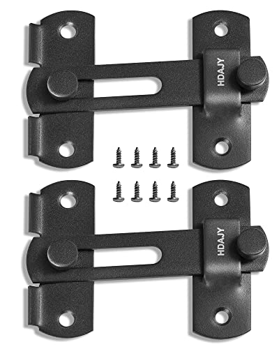 Hdajy 2Pcs Door Lock Latch, Upgrade Door Latch, Metal Door Latches Gate Locks For Outdoor Fence, Matte Black. #TOP9
