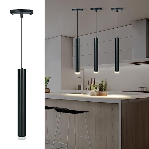 Arcfox 10W 3000K Modern Led Pendant Light Fixtures, Cable Adjustable Hanging Light Dimmable Ceiling Chandelier For Restaurant Bar Kitchen Island Dining Room Gun Metal Gray - 3 Pack #TOP5