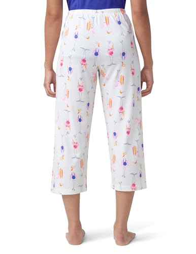 Image of HUE Women's Summer Vacation Pajama Separates, Soft, Whimsical Print Pjs with Tropical Beach Themes, Flip Flops, Cocktails