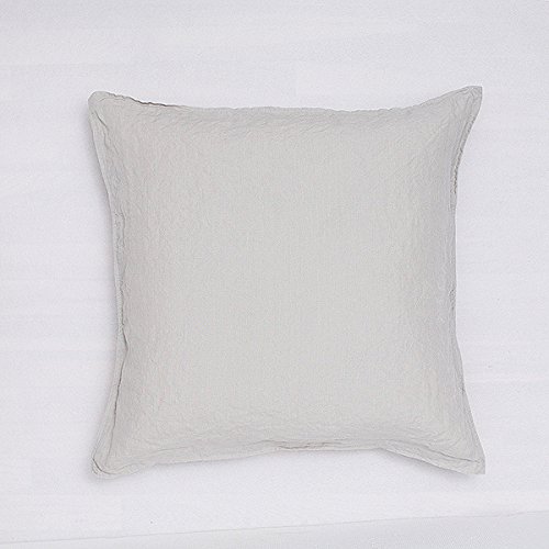 LinenMe 0716501 Stone Washed Linen Cushion Cover, Silver