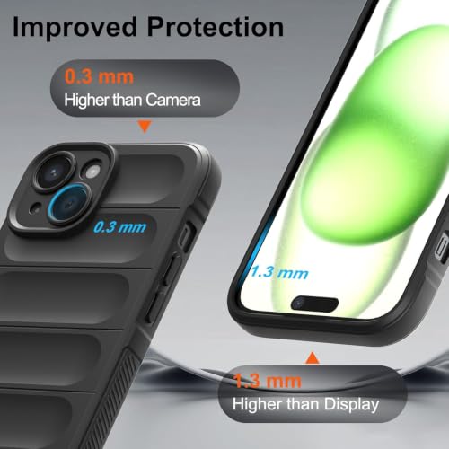 Image of ShieldTech AirGuard Series Back Cover Case for Apple iPhone 14 Plus | Microfiber Lining | Airbag Cushion Drop Protection | Shockproof Silicone Cover Case | Anti Slip Grip - Black for iPhone 14 Plus