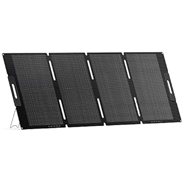 BLUETTI 200W Painel Solar, Placa Solar Portátil para Estação de Energia EB3A AC50B AC70 AC200L, Painel Solar Monocristalino Dobrável com Suportes Ajustáveis para Viagem, Camping, Casa