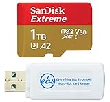 SanDisk Memory Card 1TB Extreme MicroSD UHS-I Card Compatible with Samsung Galaxy A34 5G, A24, A54 5G, A14 5G Model Phones SDSQXAV-1T00-GN6MN - Bundle with 1 Everything But Stromboli MicroSD Reader