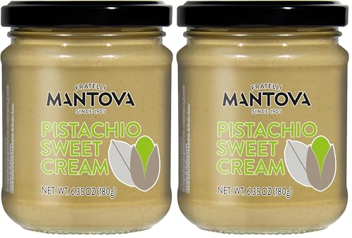 Mantova Pistachio Sweet Cream – Authentic Italian Pistachio Spread, Gourmet Pastry & Croissant Filling, Dessert Topping, Nut Butter, Made in Italy, 6.35 oz (Pack of 2) image 3
