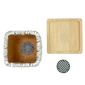 Arktiva Artisan Handmade Ceramic Planter Pots w/Drainage, 3 Inch Set of 2, Indoor Outdoor Home Patio Garden Plants Flower Succulent, Crackle-Texture Square Arktiva Artisan Handmade Ceramic Planter Pots wDrainage 3 Inch Set of 2 Indoor Outdoor Home Patio Garden Plants Flower Succulent Crackle Texture Square