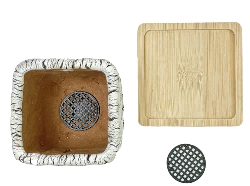 Arktiva-Artisan-Handmade-Ceramic-Planter-Pots-wDrainage-3-Inch-Set-of-2-Indoor-Outdoor-Home-Patio-Garden-Plants-Flower-Succulent-Crackle-Texture-Square Arktiva Artisan Handmade Ceramic Planter Pots wDrainage 3 Inch Set of 2 Indoor Outdoor Home Patio Garden Plants Flower Succulent Crackle Texture Square