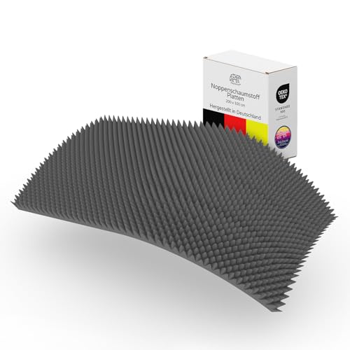 PolySound Noppenschaumstoff Schallschutzmatte - 200x100x10 cm, Akustikpaneel aus Schaumstoff für...
