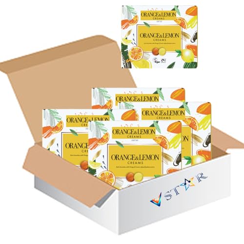 Vegan Dark Chocolate Variety Pack – Assorted Plant-Based Chocolate Bars – Dairy-Free, Rich Flavour for Sharing & Gifts (Full Box (8 x Boxes), Orange & Lemon Cremes 200g)