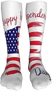 702 Unisex Men’S Socks Happy Independence Day Athletic Socks Anti-Slip Office Socks Classic Running Socks For Climbing Camping 50Cm
