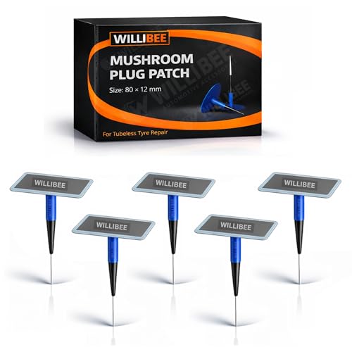 Image of WILLIBEE 5 Pcs Mushroom Plug Tubeless Tyre Puncture Repair Kit for Bike & Car | Tire Puncher Repair Patches (5 Pcs, (80 x 12mm))