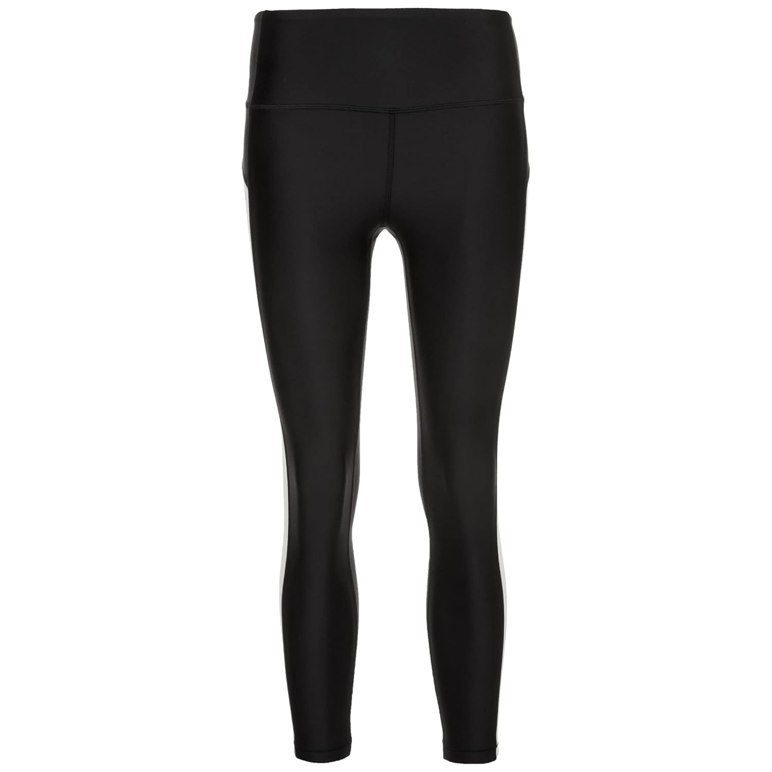 Under Armour UNDKU Women UA HG Armour Ankle Crop Branded Capri - Black/White/Metallic Silver (002), SM