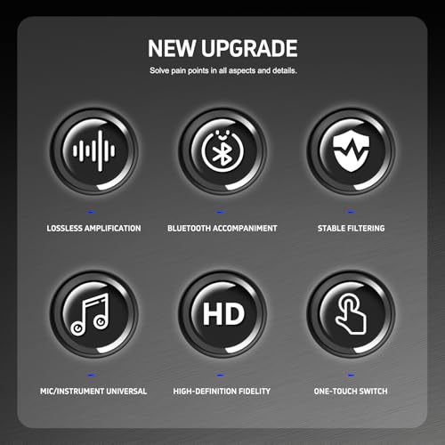 Micfuns MC02 Mikrofonvorverstärker, 4 Eingänge, max. 25 dB, DI-Box mit 48 V Phantomspeisung für dynamisches und Kondensatormikrofon